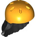 LEGO Black Hair with Bright Light Orange Sports Helmet (2137)