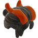 LEGO Black Hair with Bun with Dark Orange Horns