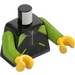 LEGO Black Half Zip Jacket with Lime Sleeves Torso (973 / 76382)