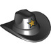 LEGO Noir Chapeau avec Large Brim - Outback Style avec Sheriff Étoile (15424 / 15841)