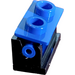 LEGO Black Hinge Brick 1 x 2 with Blue Top Plate