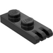 LEGO Schwarz Scharnier Platte 1 x 2 mit 3 Stummel und festen Noppen