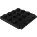 LEGO Zwart Scharnier Plaat 4 x 4 Voertuig Dak (4213 / 30001)