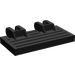 LEGO Zwart Scharnier Trein Gate 2 x 4 Vergrendelings Dual 2 Stubs met verstevigingen aan de achterkant (44569 / 52526)