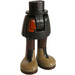 LEGO Black Hip with Basic Curved Skirt with Dark Orange Sash and Dark Tan Boots with Thick Hinge (35614)