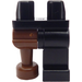 LEGO Schwarz Hüften mit Schwarz Links Bein und Brown Peg Bein (74330)