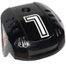 LEGO Black Hockey Helmet with No 7 NHL Sticker (44790)