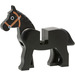 LEGO Zwart Paard met Orange-Brown Bridle en Wit Circled Ogen (75998)
