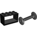 LEGO Black Hose Reel 2 x 4 x 2 Holder with Drum and Unspecified String
