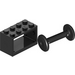 LEGO Zwart Slang Reel 2 x 4 x 2 Houder met Spool