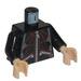 LEGO Black Jewel Thief Torso with Zipper and Zippered Pockets and Red Stitching Lines Pattern, Black Arms, Light Flesh Hands (973 / 73403)