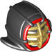 LEGO Schwarz Kendo Helm mit Gitter Maske mit rot und Pearl Gold (34788 / 98130)