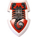 LEGO Zwart Groot Figure Schild met Scorpion Aan Dark Rood Background en Metallic Zilver Border Patroon