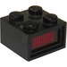 LEGO Nero Chiaro Mattoncino 2 x 2 12 V con 3 plugholes e Trasparente Rosso Diffuser Lens