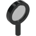 LEGO Black Magnifying Glass with Transparent Lens with Crosshair with Thick Frame and Solid Handle (10830 / 30931)