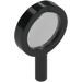 LEGO Black Magnifying Glass with Transparent Lens with Thick Frame and Hollow Handle (38648)