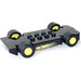 LEGO Zwart McDonald&#039;s Racers Chassis met Slicks en Geel Wielen met Racer Sticker (85768)