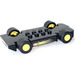 LEGO Black McDonald&#039;s Racers Chassis with Slicks and Yellow Wheels with Racer Sticker (85768)