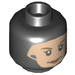 LEGO Schwarz Mercy Minifigure Kopf (Einbau-Vollbolzen) (3626 / 46892)