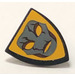 LEGO Black Minifig Shield Triangular with Mask on Orange Background Sticker (3846)