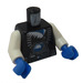 LEGO Zwart Minifig Torso Ruimte Ice met Wit Armen en Blauw Handen (973)