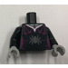 LEGO Black Minifig Torso with Magenta Spider Web Trim and Spider (973)