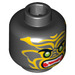 LEGO Black Minifigure Head with Decoration (Safety Stud) (11832 / 13400)