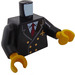 LEGO Black Minifigure Torso with Jacket with Two Rows of Buttons, Airline Logo, Red Necktie with Black Arms and Yellow Hands (973 / 76382)