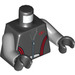 LEGO Schwarz Minifigure Torso mit Zip-Oben Jacket Oder Wetsuit mit rot Curves (973 / 76382)
