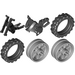 LEGO Black Motorcycle Fairing with Medium Stone Grey wheels