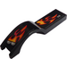 LEGO Black Mudguard Tile 1 x 4.5 with Flames and Headlights (Left) Sticker (50947)