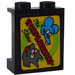 LEGO Zwart Paneel 1 x 2 x 2 met &#039;The ITCHY &amp; SCRATCHY Show&#039; Sticker met zijsteunen, holle noppen (6268)