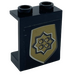 LEGO Black Panel 1 x 2 x 2 with World City Gold Police Badge Sticker without Side Supports, Solid Studs (4864)