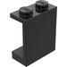 LEGO Zwart Paneel 1 x 2 x 2 zonder zijsteunen, volle noppen (4864)