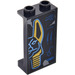 LEGO Black Panel 1 x 2 x 3 with Anubis (Right) Sticker with Side Supports - Hollow Studs (74968)