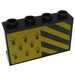 LEGO Black Panel 1 x 4 x 2 with 8 Red Spires and Black and Yellow Stripes Sticker (14718)