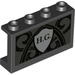 LEGO Zwart Paneel 1 x 4 x 2 met H.G. (14718 / 80248)