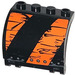 LEGO Black Panel 3 x 4 x 3 Curved with Hinge with Orange Stripes scratched Sticker (18910)