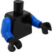LEGO Schwarz Schmucklos Minifig Torso mit Blau Arme und Schwarz Hände (973 / 76382)