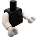 LEGO Black Plain Minifig Torso with White Arms and White Hands (76382 / 88585)