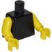 LEGO Schwarz Schmucklos Minifig Torso mit Gelb Arme und Hände (76382 / 88585)