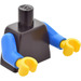 LEGO Zwart Vlak Torso met Blauw Armen en Geel Handen (973 / 76382)