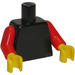 LEGO Schwarz Schmucklos Torso mit rot Arme und Gelb Hände (76382 / 88585)
