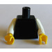 LEGO Negro Plano Torso con Blanco Brazos y Amarillo Manos (76382 / 88585)