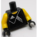 LEGO Noir Plaine Torse avec Jaune Bras et Noir Mains avec Adidas logo Noir No. 20 Autocollant (973)