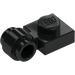 LEGO Schwarz Platte 1 x 1 mit Clip (Dicker Ring) (4081 / 41632)