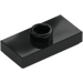 LEGO Black Plate 1 x 2 with 1 Stud (with Groove and Bottom Stud Holder) (15573 / 78823)