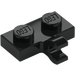 LEGO Schwarz Platte 1 x 2 mit Horizontaler Clip (11476 / 65458)