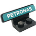 LEGO Black Plate 1 x 2 with Spoiler with White &#039;PETRONAS&#039; on Dark Turquoise Background Sticker (30925)