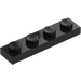 LEGO Black Plate 1 x 4 (3710)